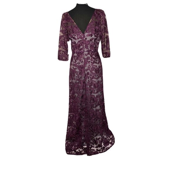 NWT JS Collections Womens 6 Short Sleeve Lace Purp - Picture 6 of 10